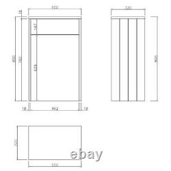 Vanity Unit Back To Wall Toilet Shelf Storage Combination Grey Furniture 1820mm