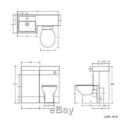 Vanity Unit Bathroom Basin Sink&Toilet Back to Wall Storage Cabinet 906L 7