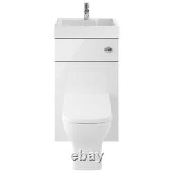 Vasari Vista White Gloss Back To Wall BTW Unit Toilet 500mm Cistern Basin Sink