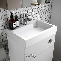 Vasari Vista White Gloss Back To Wall BTW Unit Toilet 500mm Cistern Basin Sink