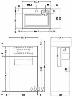 Vasari Vista White Gloss Back To Wall BTW Unit Toilet 500mm Cistern Basin Sink