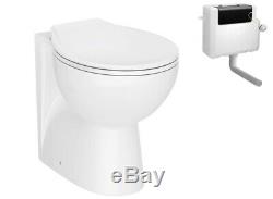 VeeBath Cyrenne Vanity Unit Back To Wall Toilet Grey Bathroom Furniture 1200mm