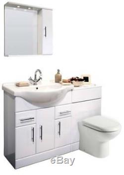 VeeBath Linx Vanity Basin Cabinet Back To Wall Toilet Unit Pan Cistern 1350mm