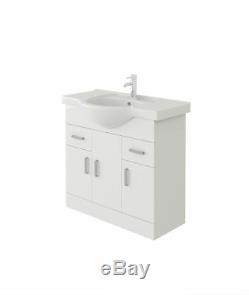 VeeBath Linx Vanity Basin Cabinet Back To Wall Toilet Unit Pan Cistern 1350mm