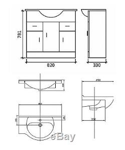 VeeBath Linx Vanity Basin Cabinet Back To Wall Toilet Unit Pan Cistern 1350mm