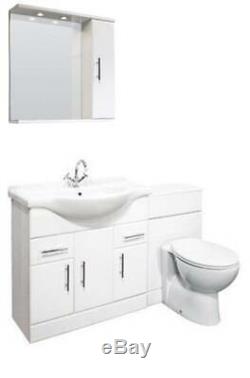 VeeBath Linx Vanity Basin Cabinet Back To Wall Toilet Unit Pan Cistern 1450mm