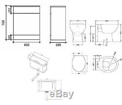 VeeBath Linx Vanity Basin Cabinet Back To Wall Toilet Unit Pan Cistern 1450mm