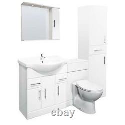 VeeBath Linx Vanity Basin Cabinet Back To Wall Toilet Unit Pan Cistern 1800mm