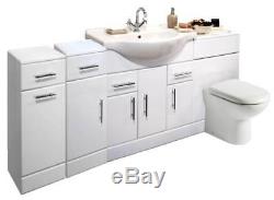 VeeBath Linx Vanity Basin Cabinet Back To Wall Toilet Unit Pan Cistern 1950mm