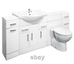 VeeBath Linx Vanity Basin Cabinet Back To Wall Toilet Unit Pan Cistern 2000mm