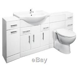 VeeBath Linx Vanity Basin Cabinet Back To Wall Toilet Unit Pan Cistern 2100mm