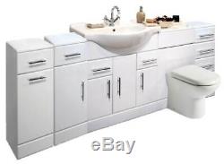 VeeBath Linx Vanity Basin Cabinet Back To Wall Toilet Unit Pan Cistern 2300mm