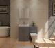 Veebath Lumin Grey Gloss Vanity Sink Unit Back To Wall Toilet Furniture 1100mm