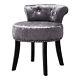 Velvet/linen/leather Buttoned Back Vanity Stool Padded Seat Side Chair With Rivets