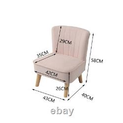 Velvet Occasional Tub Chair Armchair Vanity Chair Pink Padded Backed Dining Room