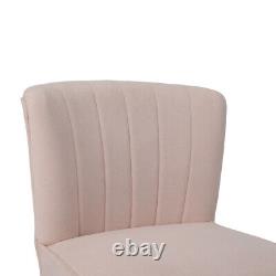 Velvet Occasional Tub Chair Armchair Vanity Chair Pink Padded Backed Dining Room