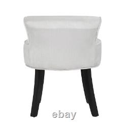 Velvet Padded Low Back Vanity Chair Dressing Table Makeup Stool Dining Chair