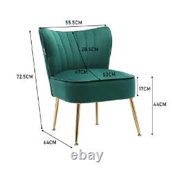 Velvet Shell Back Dining Chairs Cocktail Small Sofa Cushioned Seat Vanity Stools