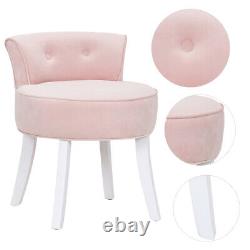 Velvet Vanity Dressing Table Stool Buttoned Back Piano Seat Makeup Chair Bedroom
