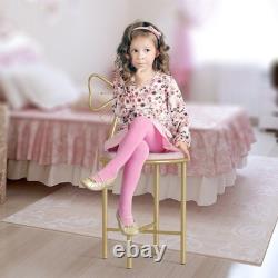 Versatile Makeup Dressing Chair Stylish Pink Vanity Stool withBow Knot Backrest UK