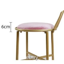 Versatile Makeup Dressing Chair Stylish Pink Vanity Stool withBow Knot Backrest UK