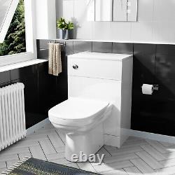 Vincent 500mm Floor Standing Gloss White WC Unit, BTW Toilet & Concealed Cistern