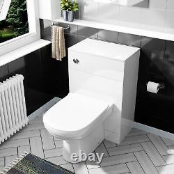 Vincent 500mm Floor Standing Gloss White WC Unit, BTW Toilet & Concealed Cistern