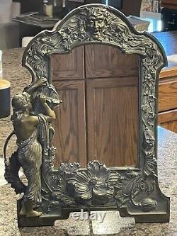 Vintage Art Nouveau Easel Back Vanity Table Mirror