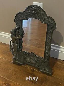 Vintage Art Nouveau Easel Back Vanity Table Mirror