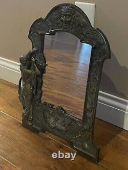 Vintage Art Nouveau Easel Back Vanity Table Mirror