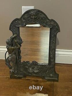 Vintage Art Nouveau Easel Back Vanity Table Mirror