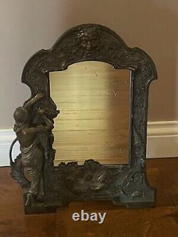 Vintage Art Nouveau Easel Back Vanity Table Mirror