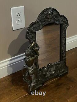 Vintage Art Nouveau Easel Back Vanity Table Mirror