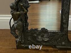 Vintage Art Nouveau Easel Back Vanity Table Mirror