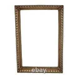Vintage Vanity Mirror Easel Gold Filigree Metal Frame Victorian Mid-Century