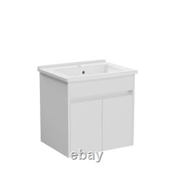 VitrA White Gloss Vanity Unit Wall Hung Bathroom Sink Tap Back to Wall Toilet