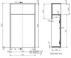 Vitusso Garda Wood Back to Wall Unit Only 600mm