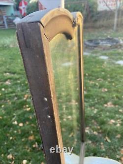 Vtg 1900-20s Hall Bathroom Bedroom Vanity Mirror Frame Wood Back