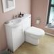 W920 X D200mm High Gloss White Vanity Unit Cloakroom Suite + D-shaped Pan