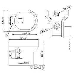 WC Unit Bathroom Vanity Back To Wall Square/Shape Toilet Free Concealed Cistern