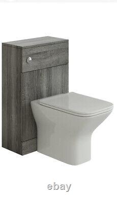 WC Unit Bathroom Vanity Back to wall Pre-assembled -Light Grey 500 W 235 D