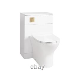 WC Unit Bathroom Vanity Round/Shape BTWPan Seat Cistern Brushed Brass Dual Flush