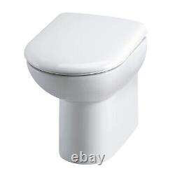 WC Unit Bathroom Vanity Round/Shape BTWToilet with Seat + Cistern Black