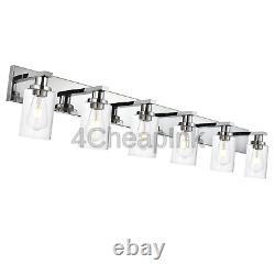 WINSHEN Vanity Wall Light Fixtures in Chrome Finish, Modern 6-Lights Bathroom