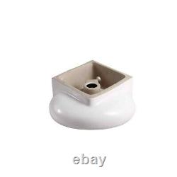 Wall-Mounted Corner Oval Compact Bathroom Sink Classic White Porcelain Ceramic