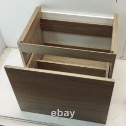 Walnut Vanity Unit for Drop in Basin Brown 63 x 44 x 50 mm with White Back Piece