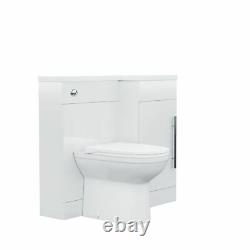 Welbourne 900 mm Bathroom White RH Basin Sink Vanity Unit WC Back To Wall Toilet