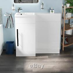 Welbourne Bathroom Basin Sink Vanity White Unit WC Back To Wall Toilet LH