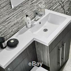 Welbourne RH Bathroom 1100 Grey Furniture Basin Vanity Unit Back To Wall Toilet