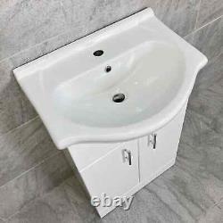 White 1050mm Vanity Set Inc Basin & Roca Comfort Height Rimless Toilet Pan